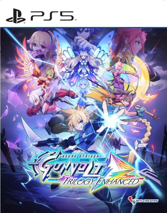 Carátula de Azure Striker Gunvolt Trilogy Enhanced para PS5 (edición PAL España)