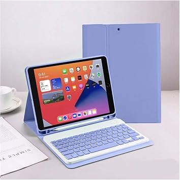 Apple Ipad Pro 11 İnç 4. Nesil M2 2022 Ile Uyumlu Bluetooth Klavyeli Kılıf, Kalem Bölmeli, Türkçe Klavye, Lila, Apple iPad Pro 4. Nesil M2 2022 11 inç