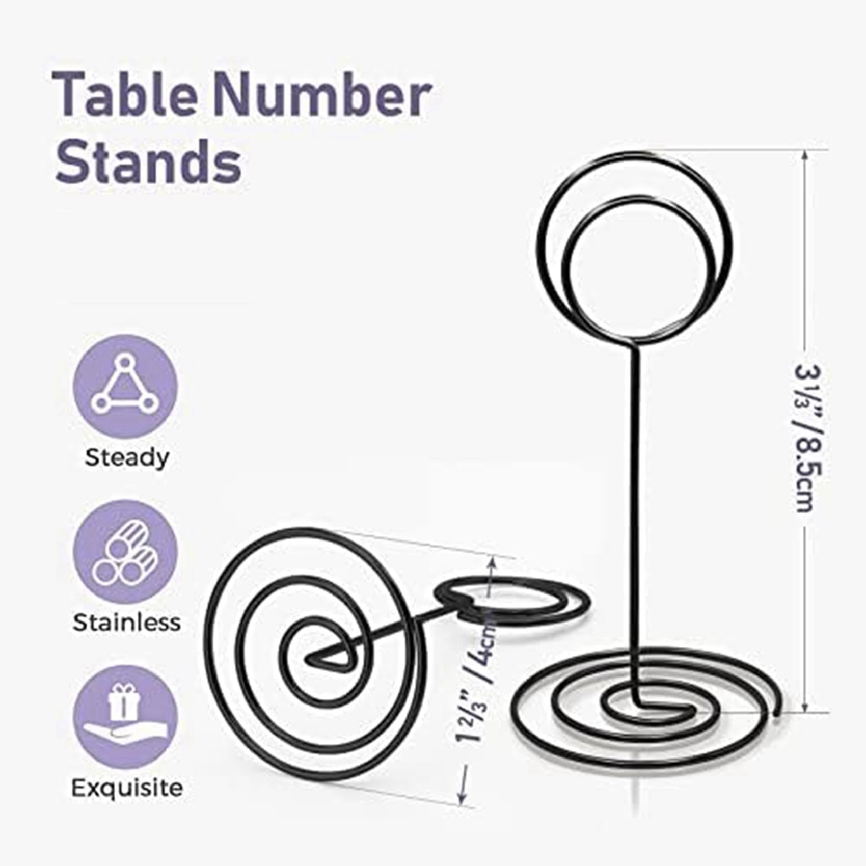200 Soportes para NúMeros de Mesa, 3,35 Pulgadas, Soporte para Tarjetas de Lugar, Soportes para NúMeros de Mesa para Boda, Fiesta, GraduacióN, RecepcióN A