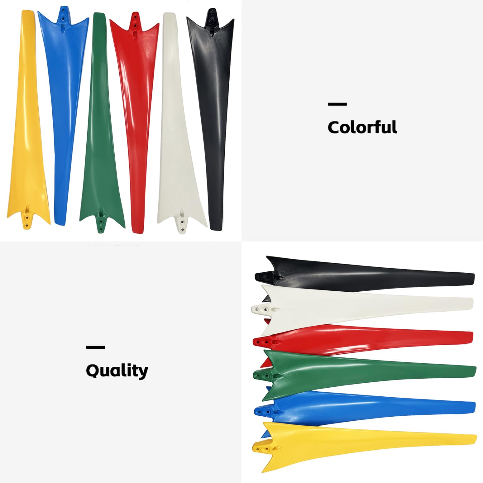 Produktbild von ZHOZHUT Windradblätter 1200 Mm – Nylonfaser, Delta-Design, Für Horizontale Windturbinen (blau, -40 Bis 80 °C)