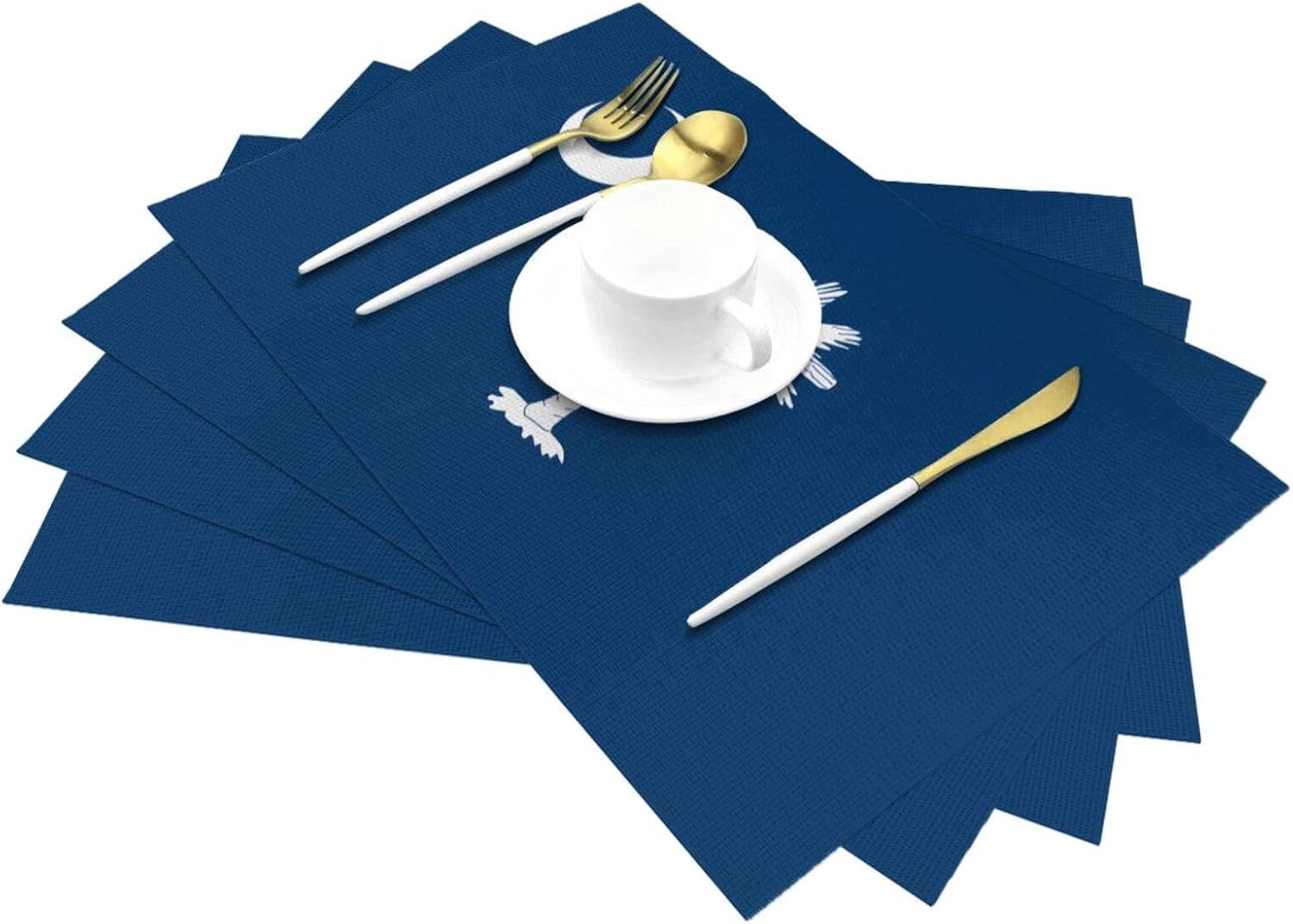 Woven Placemat 4 PCS 18x12 in Heat Resistant Non Slip Washable Table Mat South Carolina Flag Pattern