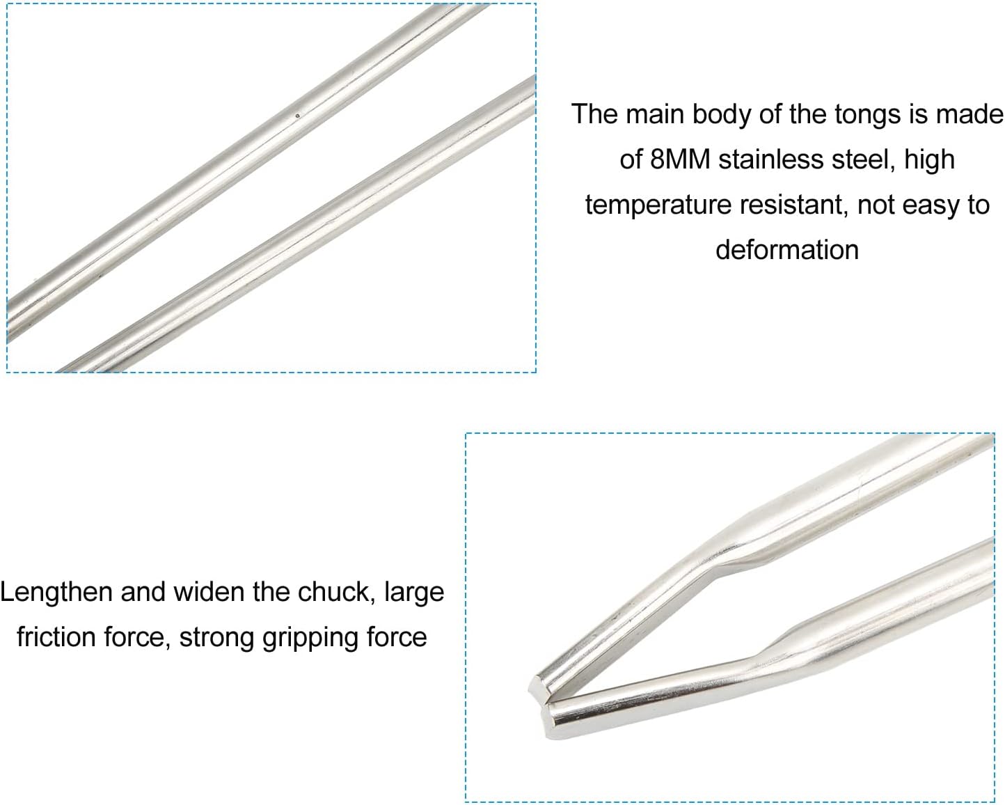 Fireplace Tongs, Heavy Duty Stainless Steel Log Grabber with Beech Wood Handle, Fire Pit Tongs for Outdoor, Barbecue, Wood Stove, Coal Stove