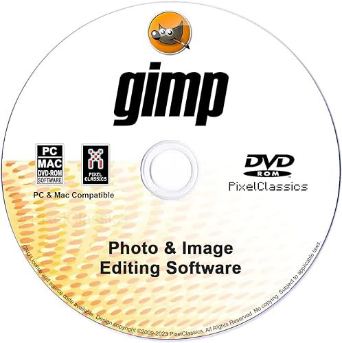GIMP Photo Editor 2025 on CD Disc | Premium Professional Image Editing Software Compatible with Windows 11 10 8.1 8 7 Vista XP PC 32 & 64-Bit, Mac &