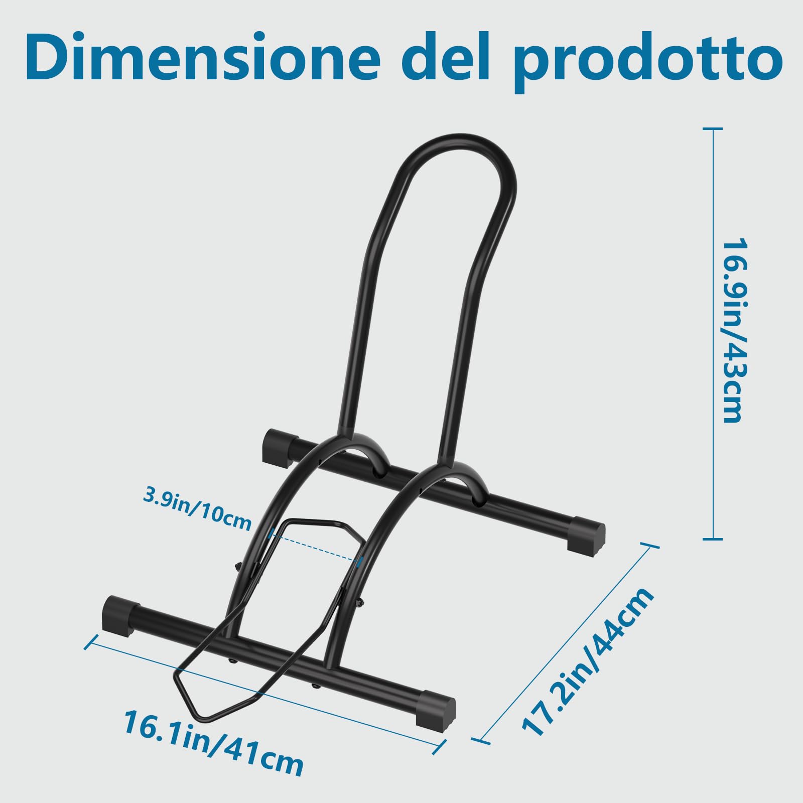 Urban Deco Rastrelliera per Biciclette Porta Bici da Terra Cavalletto Bici Supporto Biciclette da 16-29 Pollici Bici