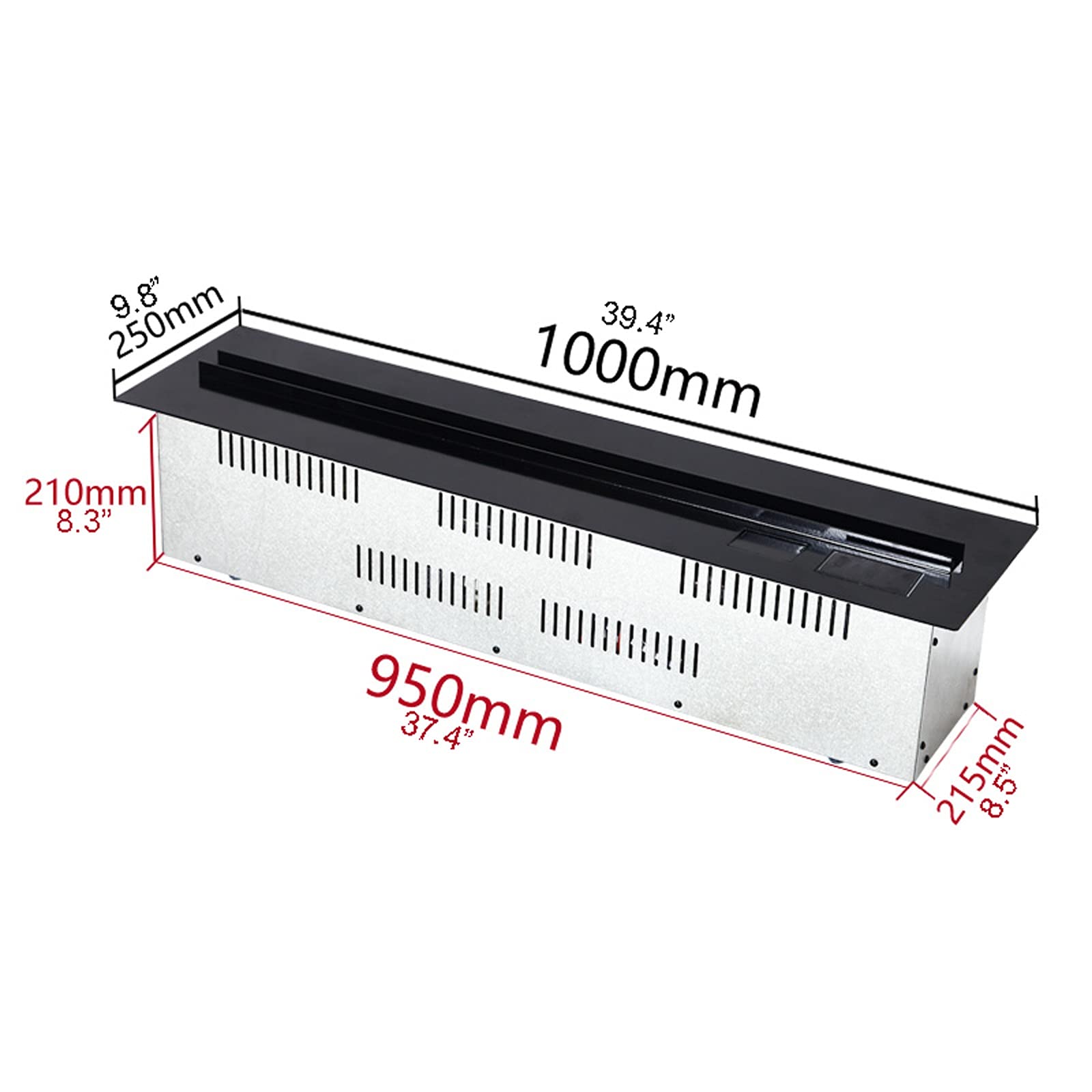 Caminetti elettrici 39.4 "/47.2" Camino elettrico Camino ultra-sottile Pannello da incasso a fiamma Fiamma del telecomando Caminetto con touch screen LCD e telecomando for casa e ufficio camino finto