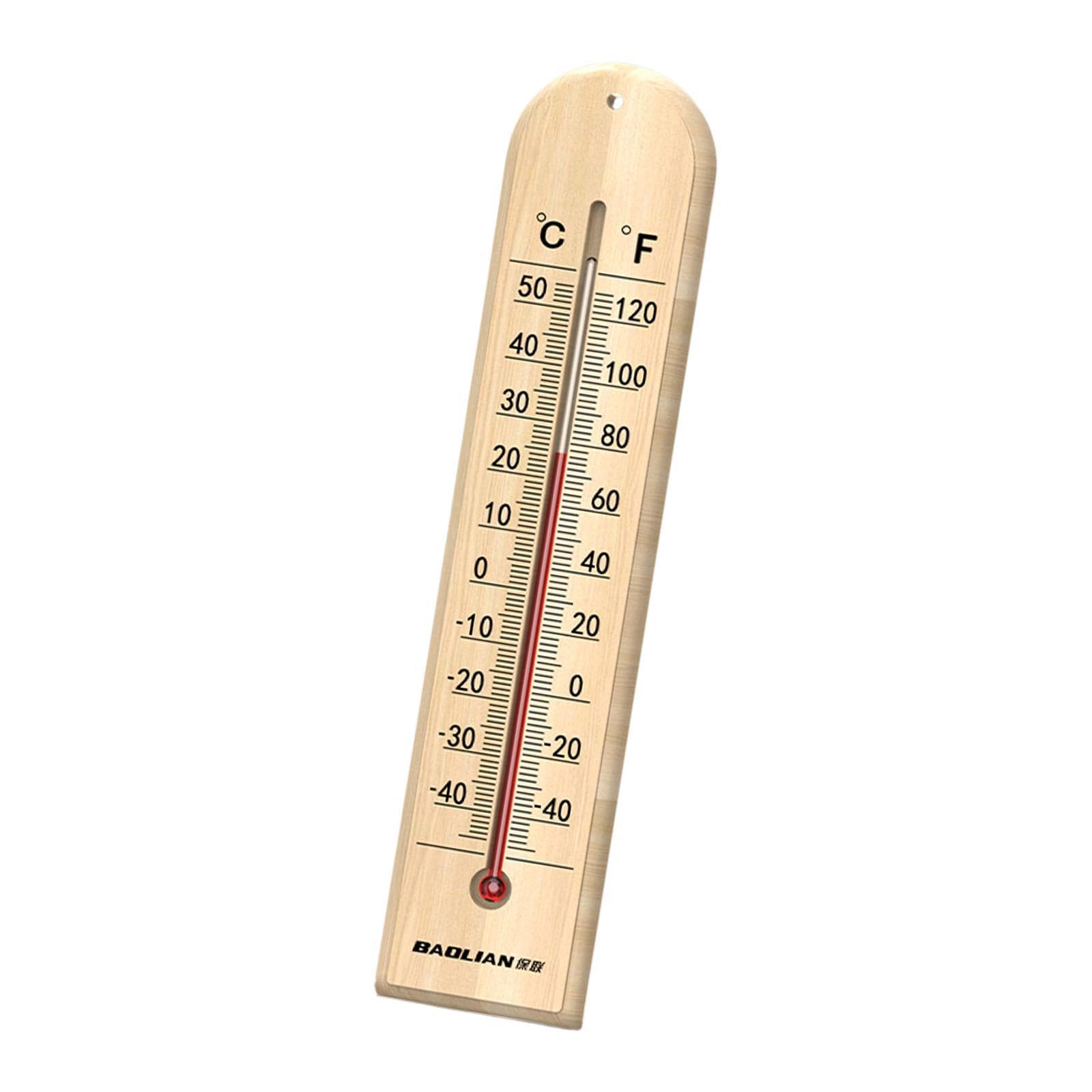 Wooden Wall Thermometer Home Easy Reads Entryway Patio Temperature Gauge 27cmx5.9cmx0.8cm | Garden Dacor | Yard, Garden & Outdoor Living | Home & Garden-picture-27