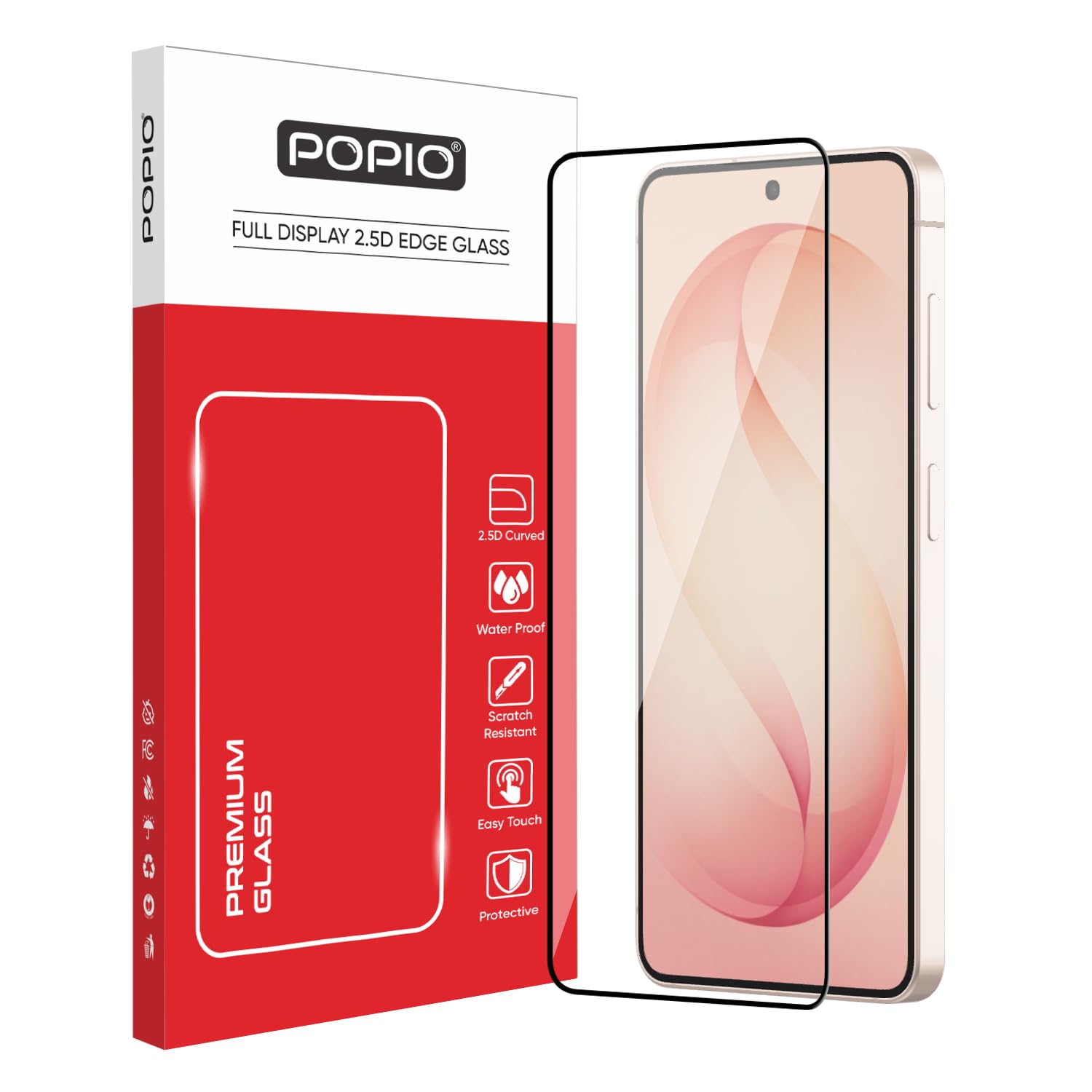 POPIO Military-Grade Gorilla Tempered Glass For Samsung Galaxy S26 | 9H Hardness, Edge-to-Edge, Bubble-Free