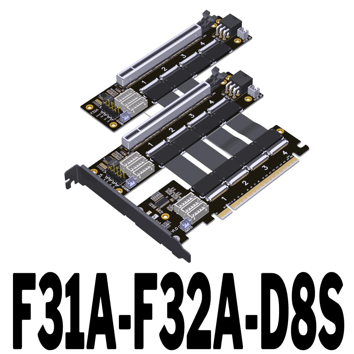 Amazon.com: JMT ADT-F31A-F32A PCIe 4.0 X16 1 to 4 Split Cable Gen4