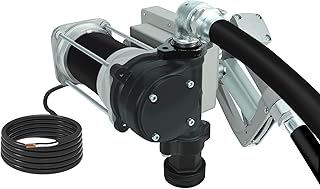 12V Gasoline Fuel Transfer Pump Kit, 15 GPM / 57 LPM Self-Priming Fuel Pump, 14' FT Discharge Hose, Extensible Suction Tub...