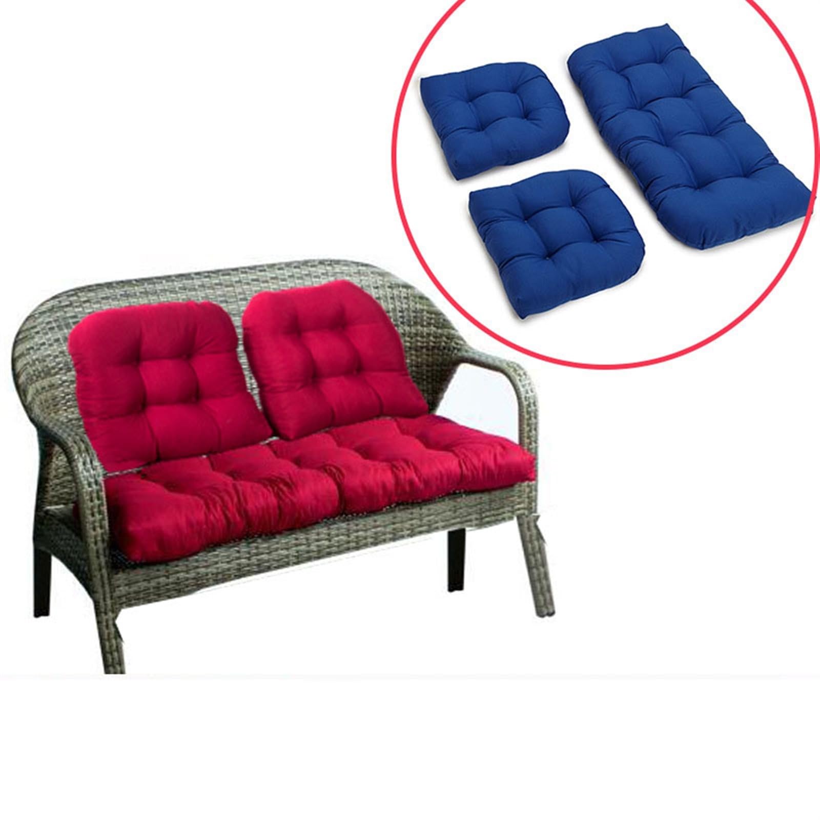 Set Di 2 Cuscini In Vimini For Sedie Da Interno E Da Esterno, Cuscini Di Ricambio For Sedie A Dondolo, Lavabili, Girevoli, For Sedie Da Giardino, Tatami, Reclinabili, Sedie Cuscino per Sedia(Blue 1