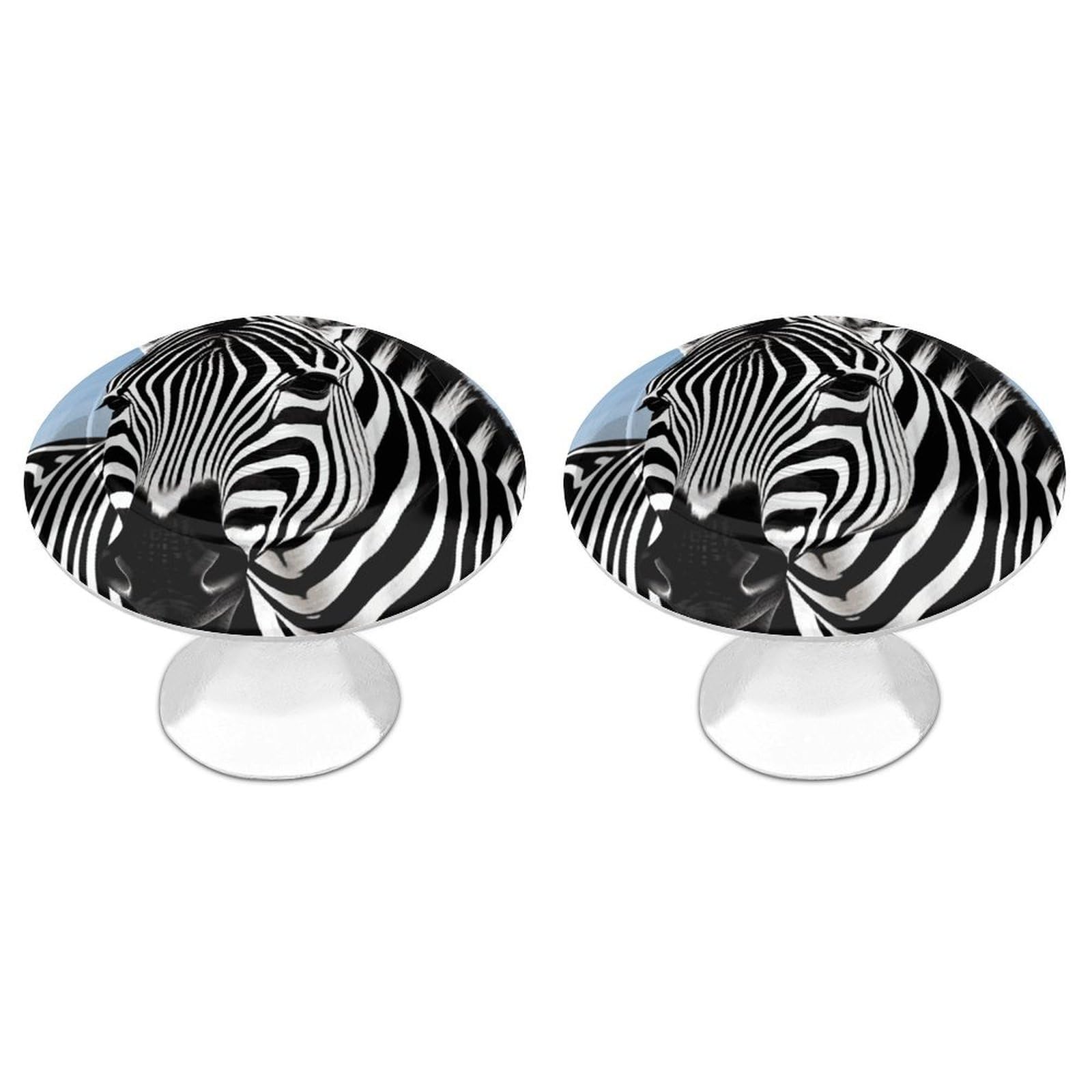 Fekiloot White Zebra Cabinet Knobs For Kitchen Ornament, Round Zinc Decorative Drawer Pulls For Cabinets Trendy, Dresser Drawers Pulls Bathroom Dresser Knob With Screw