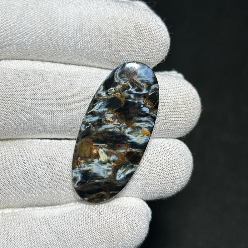 Piétersite naturelle cabochon ovale 40x18x3mm pour création de bijoux DIY - 5
