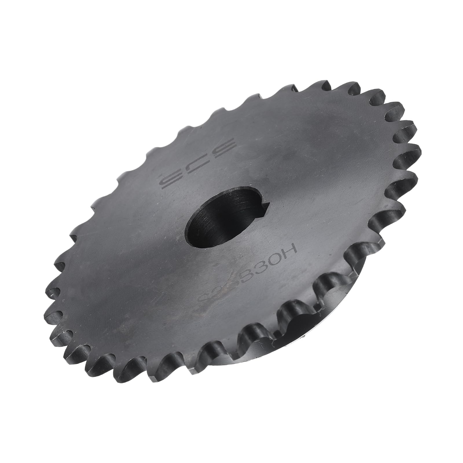 uxcell Pignone a rullo per catena #35, tipo B, foro da 3/4", 30 denti, pignone catena a filo singolo, acciaio al carbonio, scanalatura con viti di fissaggio