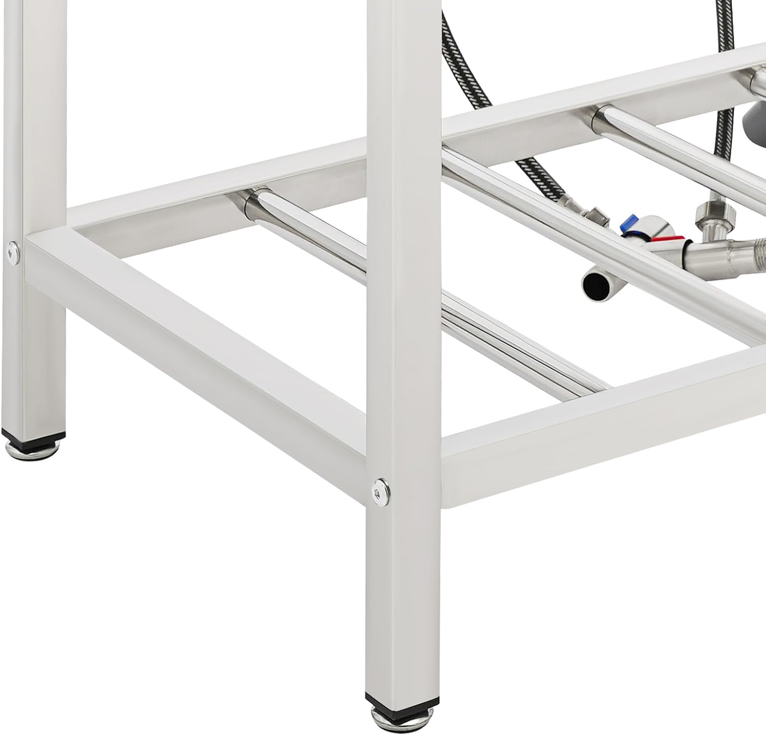 Stainless Steel Kitchen Sink Freestanding Commercial Utility Sink Outdoor Single Bowl Laundry Sink with Storage Racks & Workbench for Garage, Restaurant, Camping, Backyard