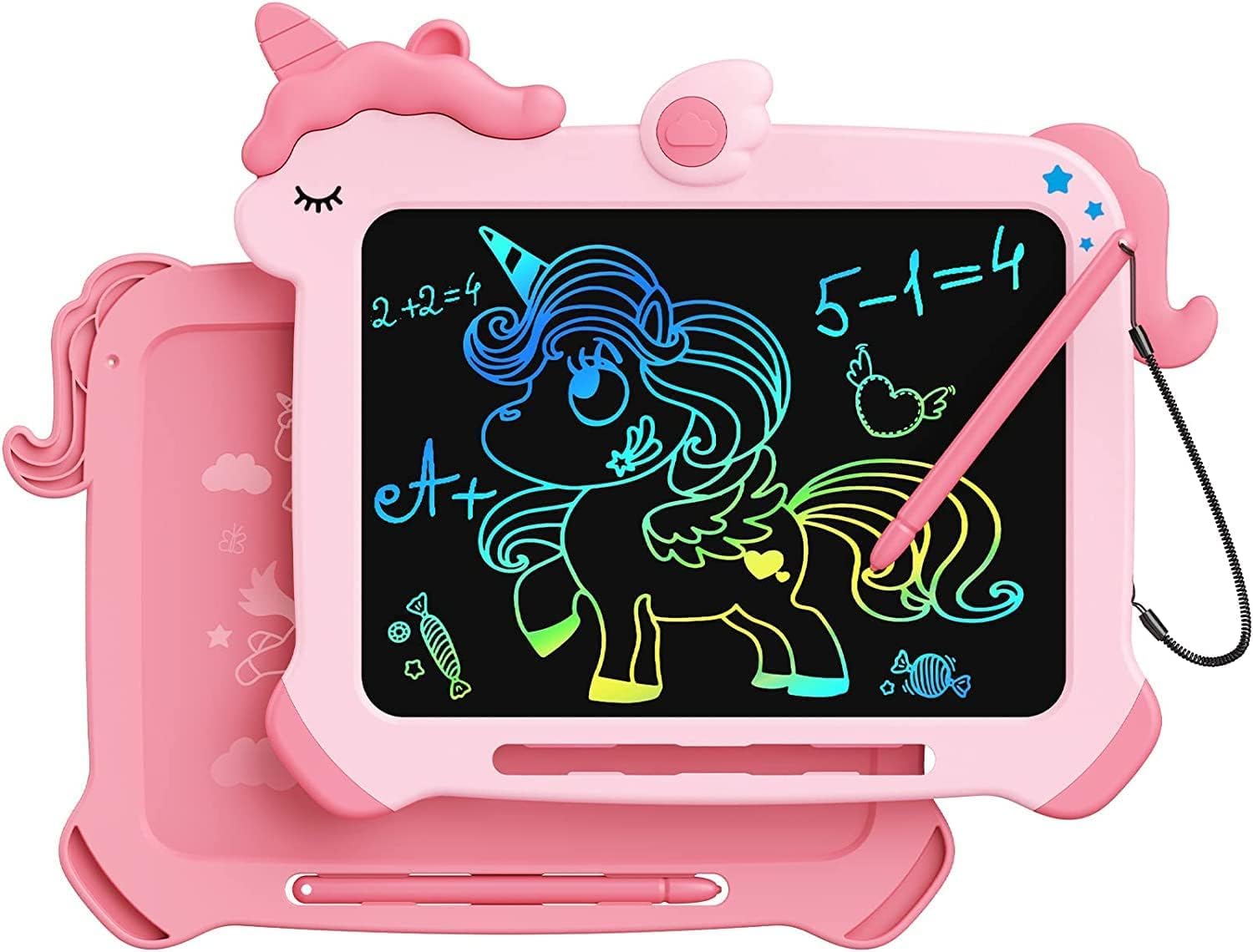 Kikapabi 8.5 Inch LCD Writing Tablet for Kids, Unicorn Colorful Screen Doodle Board, Drawing Pad, Educational Toy, Toddlers Travel Toy, Birthday Gift for 3 4 5 6 7 Year Old Girls Pink