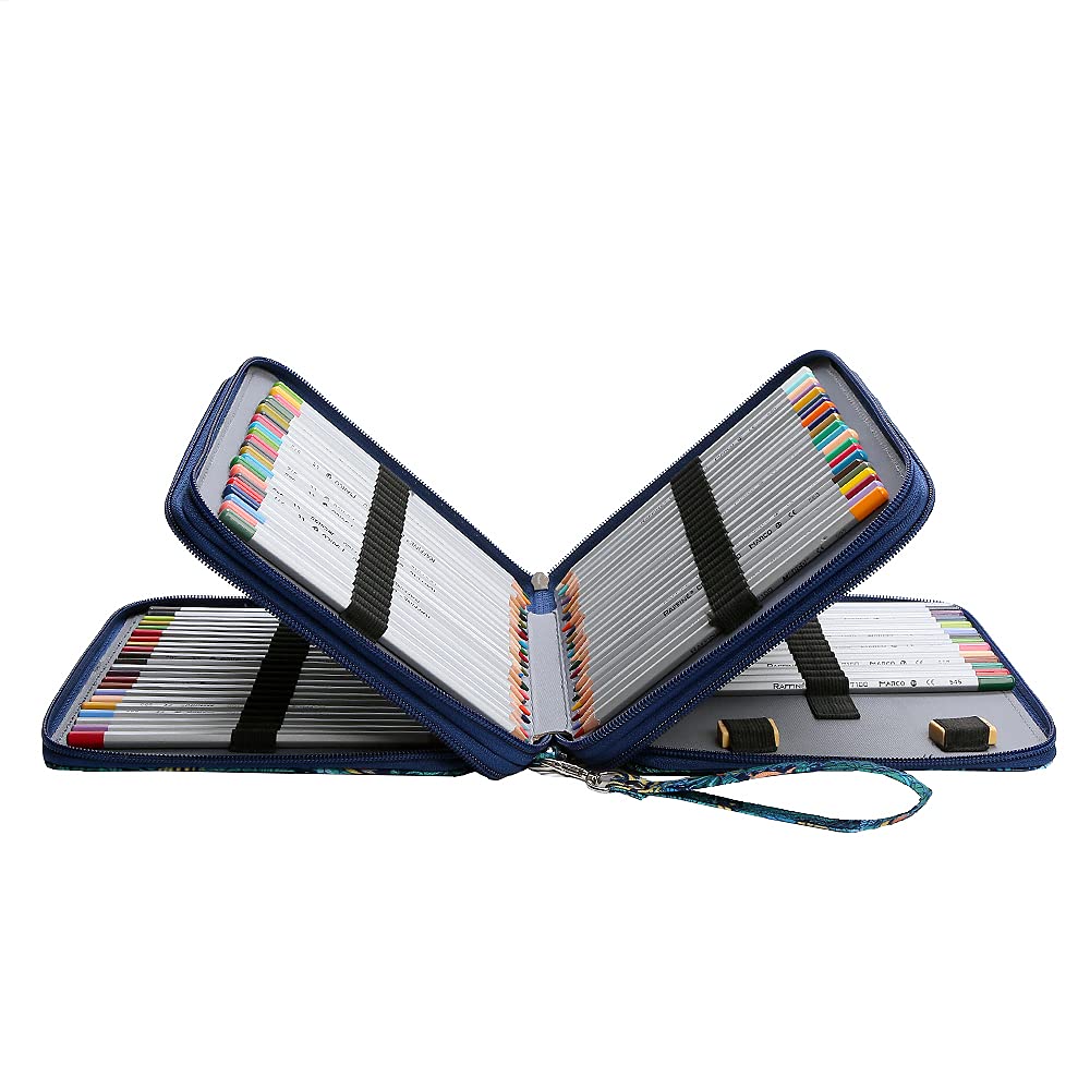 Lbxgap Jungle - Estuche para lápices con 120 ranuras, tejido Oxford, organizador para bolígrafos y lápices con envoltura práctica, soporte multicapa portátil para estuche de lápices para artistas