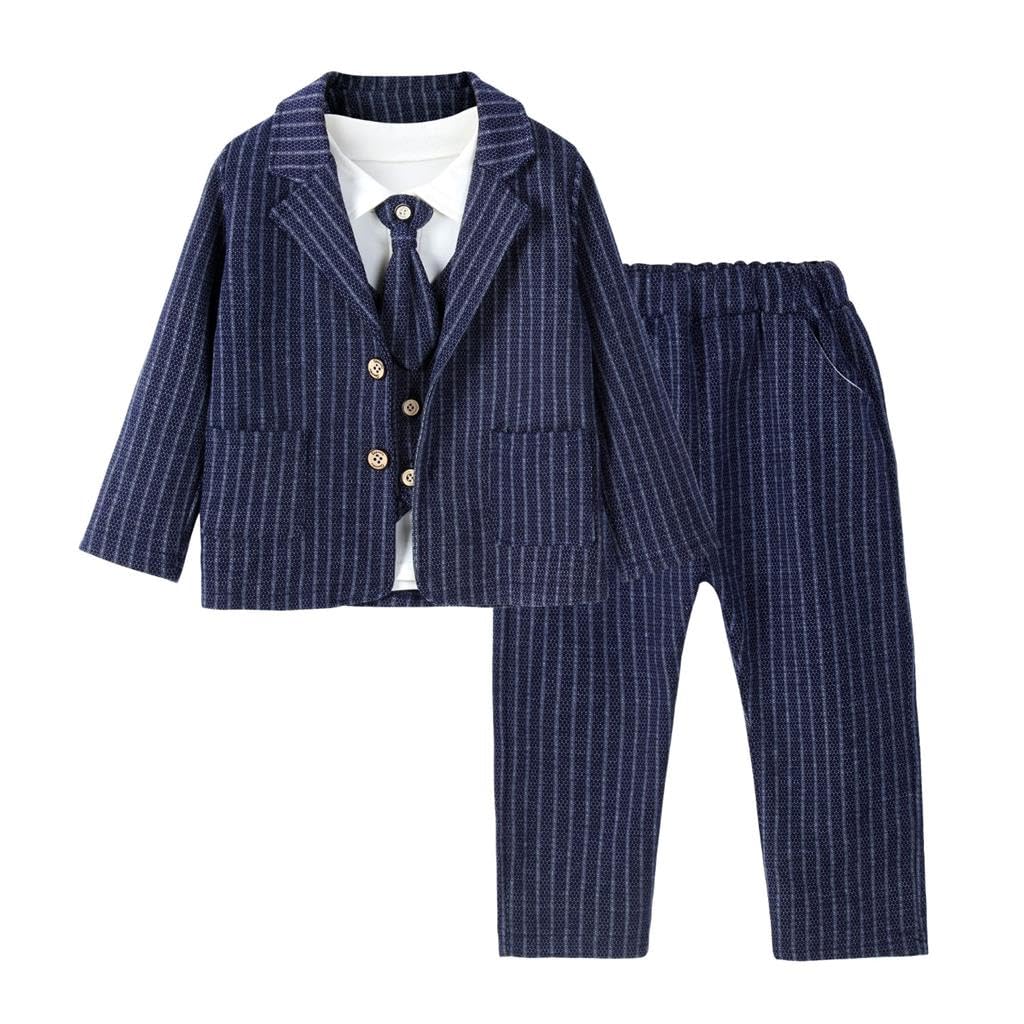 Lito Angels Plaid Gilet Costume Bebe Enfant Garcon Vetements de Mariage Ceremonie Gentleman avec Chapeau, Gris Vert Marron Bleu
