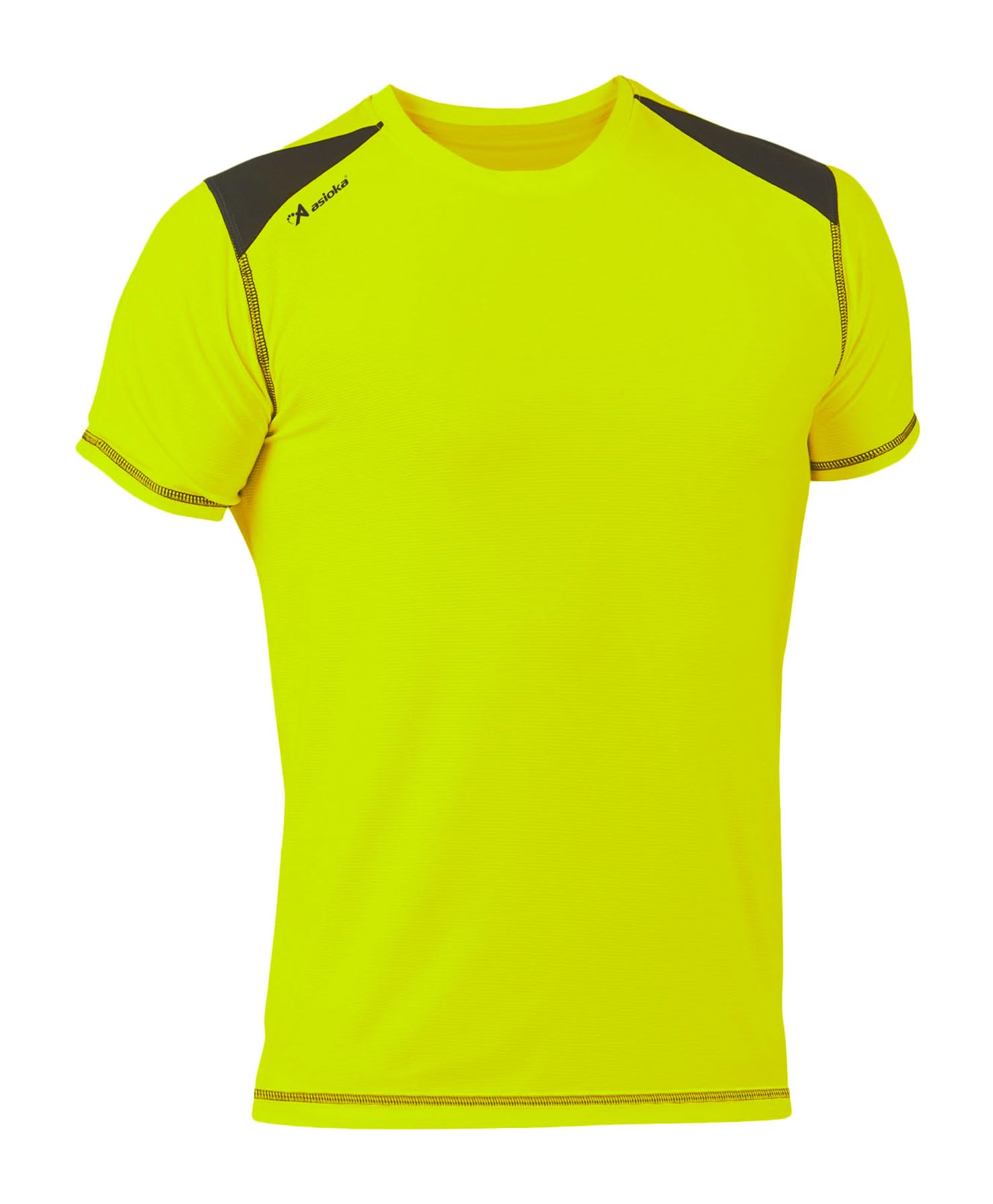 Asioka Unisex Fluorescent Yellow/Marengo 182/17 Combined Functional Shirt For Adults, M/Short