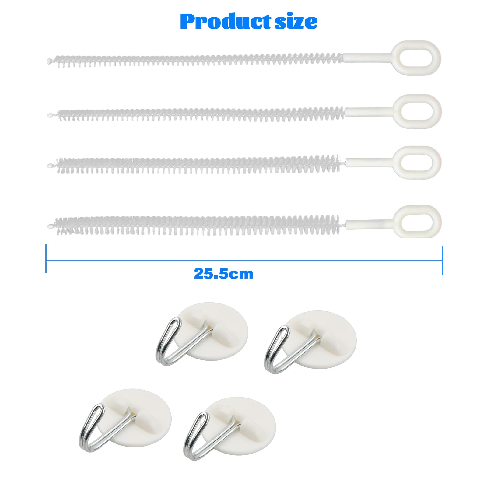 Lot De 4 Goupillon Biberon Paille Et 4 Pièces Crochets