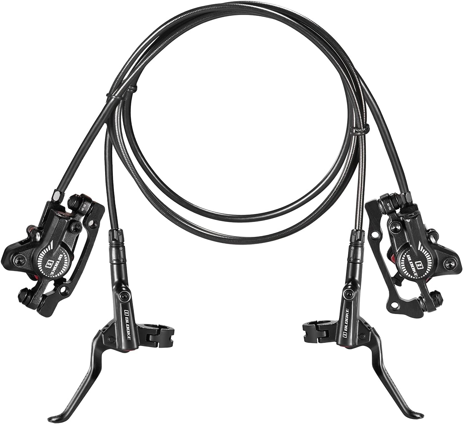 LINGQUE Power Cut Off Hydraulic Disc Brakes for Electric Bike, Front 1350mm Rear 2200mm 2 Piston Aluminum MTB Disc Brakes for Scooter,Ebike, Mountain,Fat Bike with 2-Pin Conectors