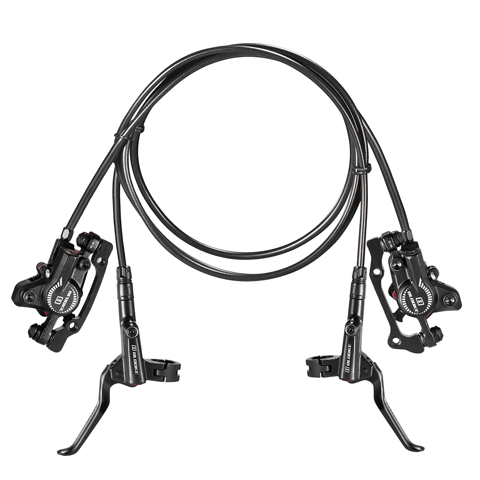 LINGQUE Power Cut Off Hydraulic Disc Brakes for Electric Bike, Front 1350mm Rear 2200mm 2 Piston Aluminum MTB Disc Brakes for Scooter,Ebike, Mountain,Fat Bike with 2-Pin Conectors