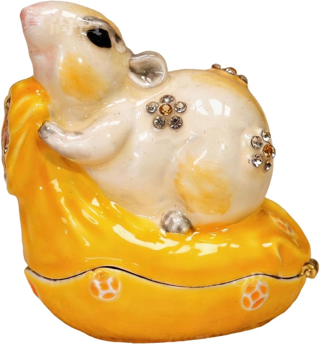 Enameled Coated Metal Jewelry Organiser, Yellow S