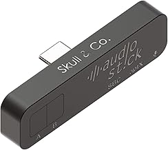 Skull & Co. AudioStick Bluetooth 5.0 Wireless Audio Transmitter Adapter Low Latency for Nintendo Switch/Lite, PS5 / PS4 / Other Devices- Black