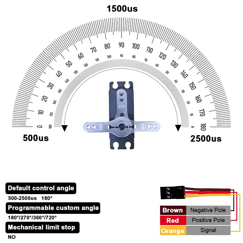 PTK 6820 MG All-metal gear 20kg high-speed large-torque servo motor RC car model fixed-wing U300 (6pcs)