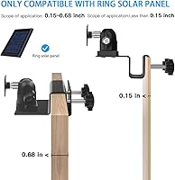 Vista 6 de Soporte de canalón para panel solar de anillo, soporte de exterior OkeMeeo para Arlo, Eufy, panel solar Reolink para máxima exposición a la luz negro