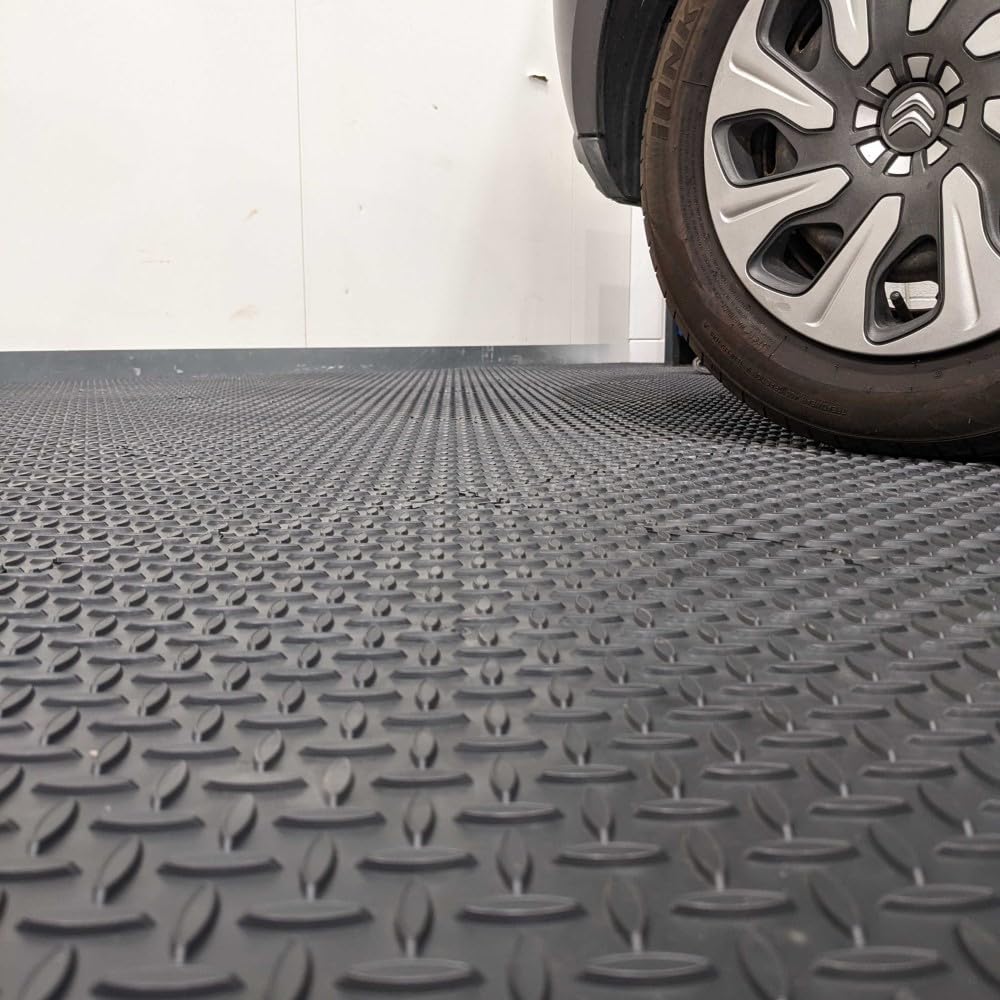 Heavy Duty Garage Vinyl Chequer Plate Floor Tiles (20)