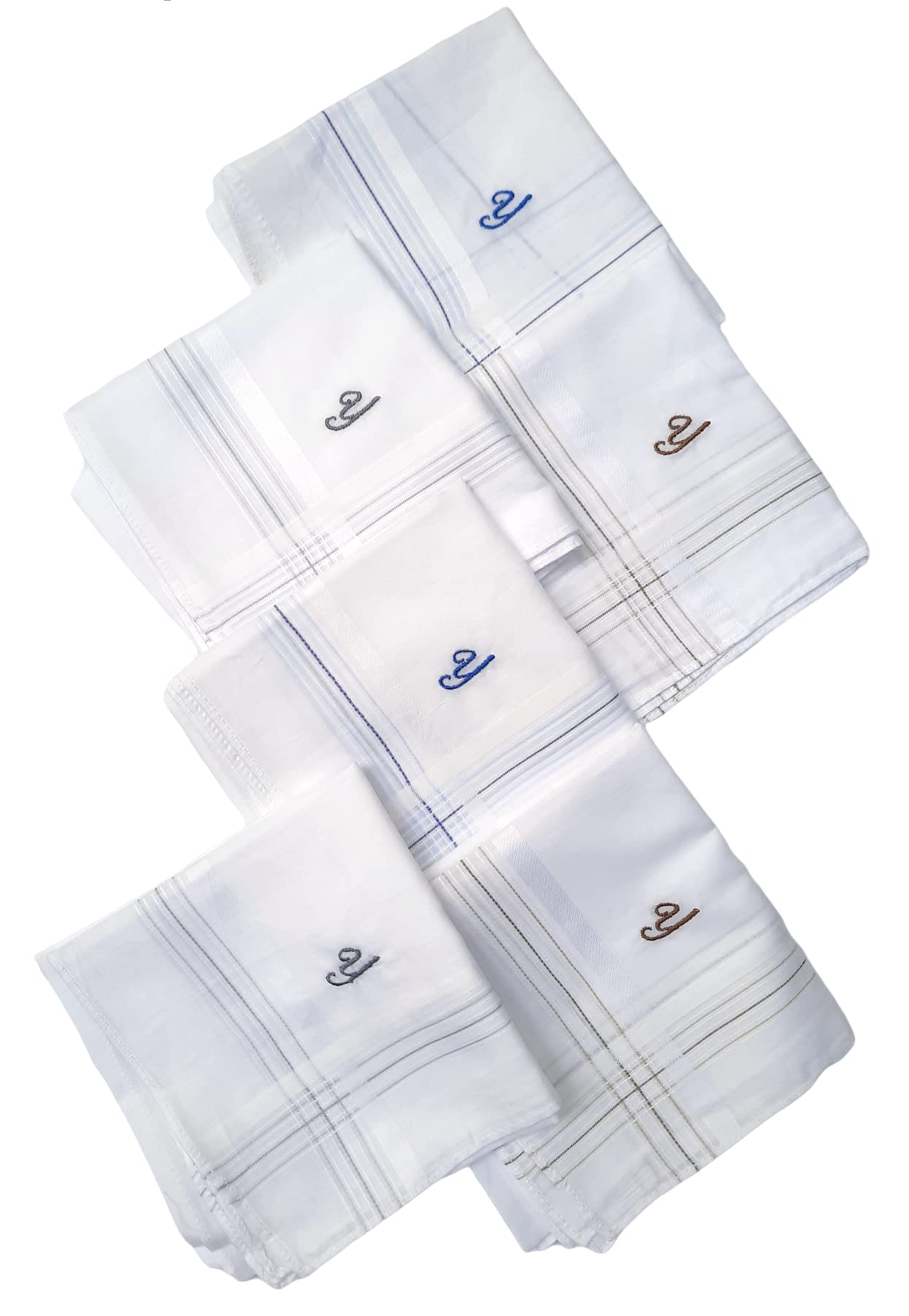 Y Initial Handkerchief for Men, Monogrammed Boxed 6 Piece Set, Cotton by ANTONIA-picture-30