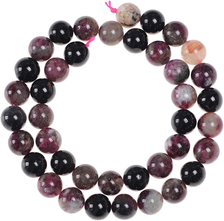 Genuine Natural Real Smooth Round Better Tourmaline Gemstone Beads Loose Beads for Jewelry Making Approxi 15.5" (Better Tourmaline, 12MM)
