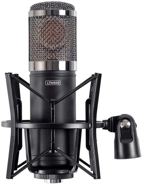 Cheapest 🛒 Monoprice LTM500 Large Multi-Pattern Tube Studio Condenser Microphone - Cardioid, Figure 8, and Omnidirectional W/ 6 Intermediate States with Full Size Shock Mount and Case - Stage Right