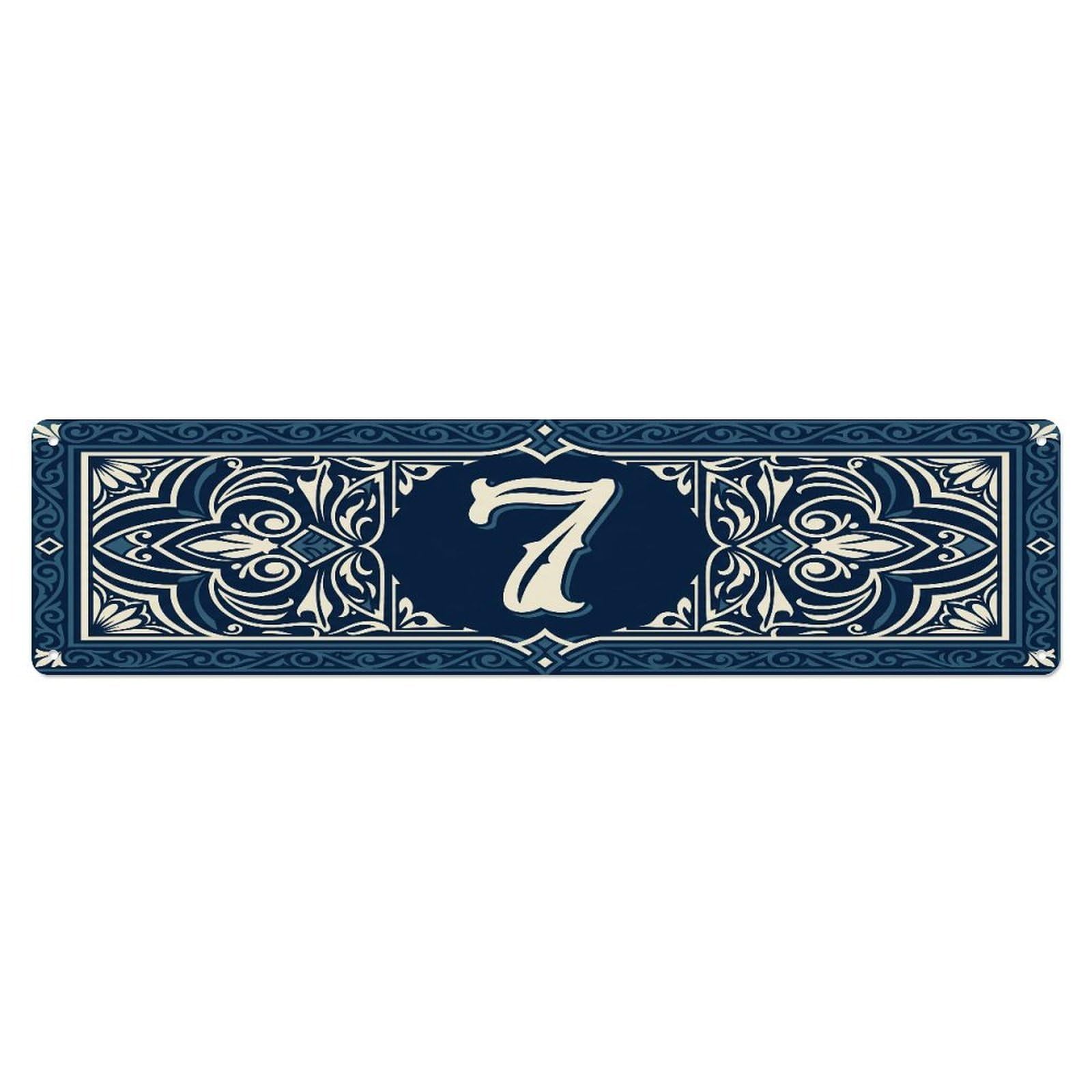 Fqcyn Style Metal Tin Sign Vintage House Door Number 7