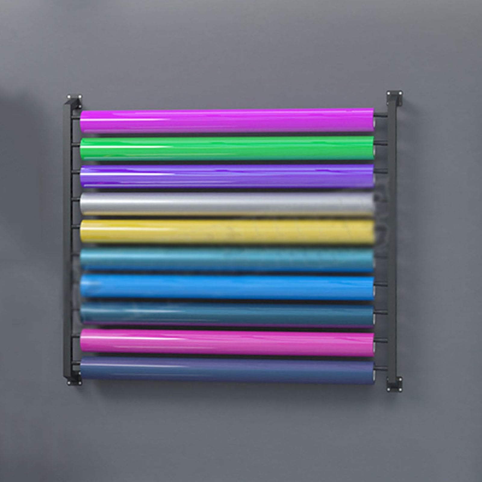 Estante de almacenamiento de rollo de tela ajustable para montaje en pared, soporte de vinilo de metal para envolturas de coche, comercial para película de ventana y película de cambio de color