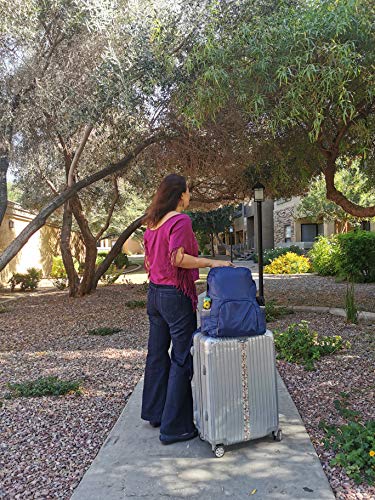 Mochila de viaje plegable ligera y resistente azul marino miniatura 5
