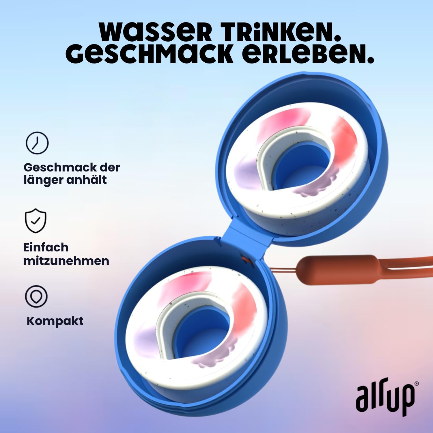 air up Original Tumbler Starter-Set 700ml in Dusty Blue mit Pods in 5 Geschmacksrichtungen + Podcase Blue Gaze | Trinkflasche, BPA-frei