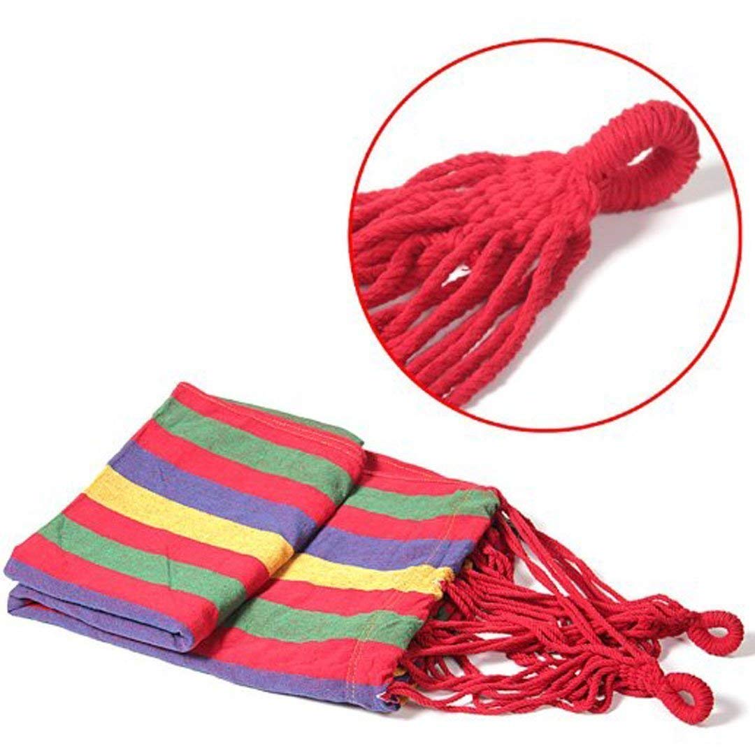 KACHKIT Portable Hammock for Adults & Kids, Heavy Duty Cotton Canvas, Beach Sleeping Bed Backpack Spreader Bar Tree Hanging for Travel, Jula Camping Hammock, PIS-1, (Multi Color). 4