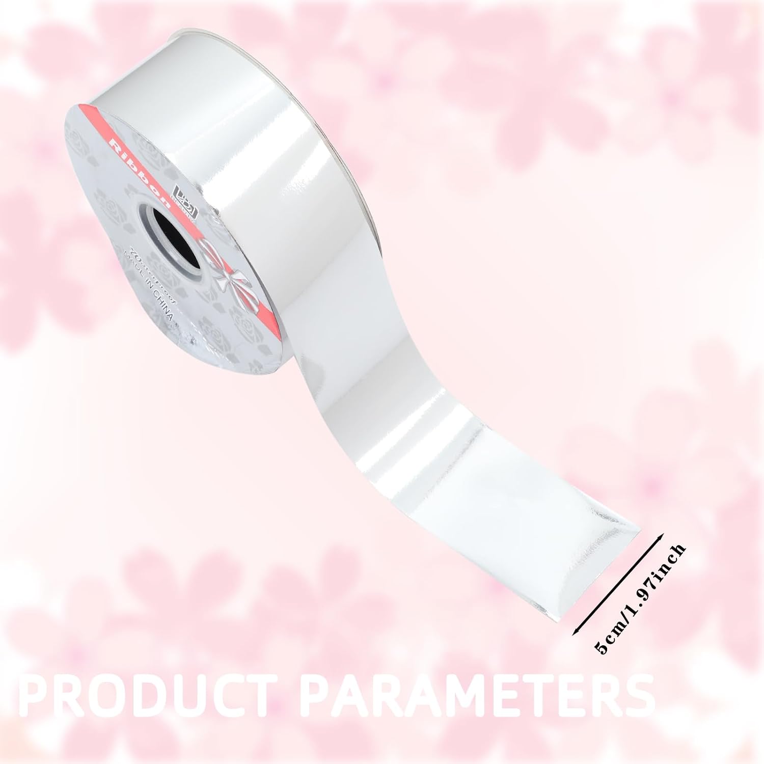 Shiny Waterproof Ribbon,Curling Ribbon for Gifts Package Wrapping,Crafting. (Silver, 2inch x 100yards) image 2