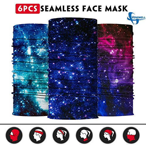 Image of Venswell Neck Gaiter Face Mask Men Women,Seamless Bandana Rave Face Cover Scarf Mask,Balaclava,Headband, Head Wrap,Headwear