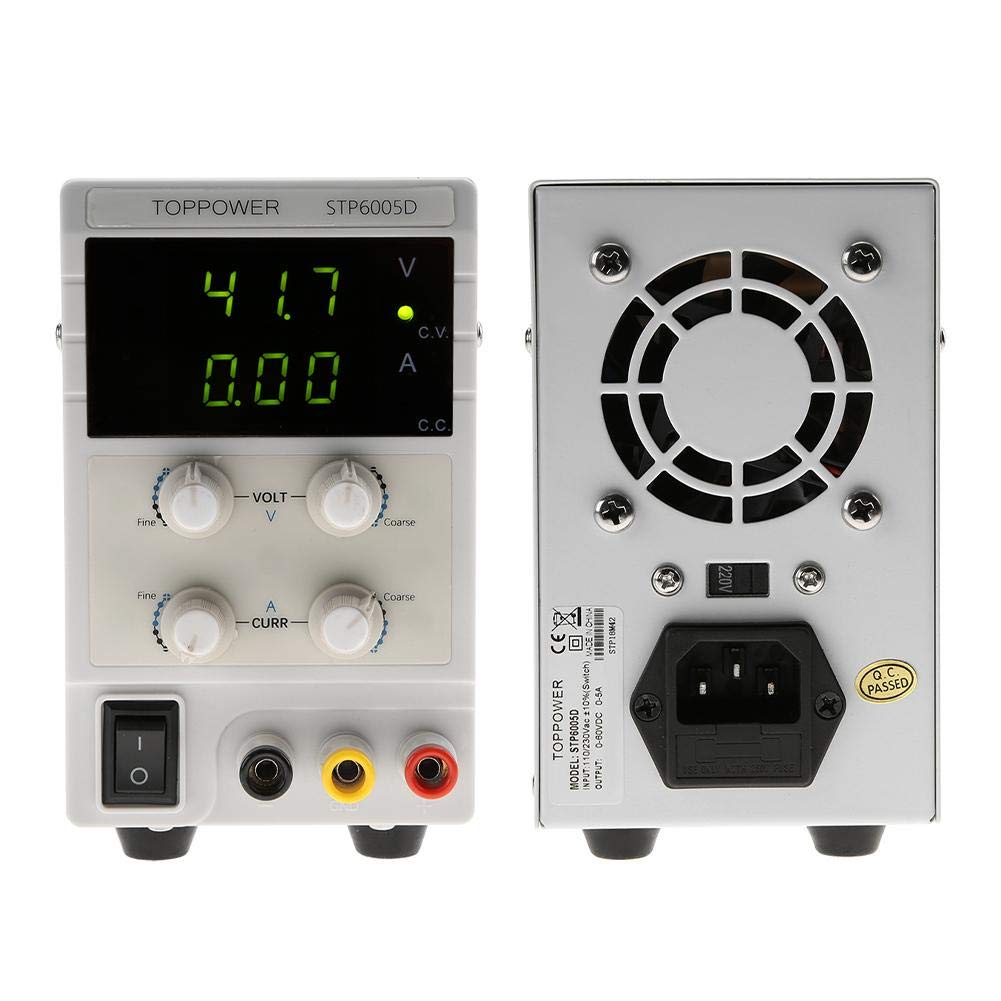 Zasilacz ladla Boratoryjny Akozon, STP6005D 3 LED High Precision DC Regulowany zasilacz 300W 0-60V 0-5A Przełącznik 110 / 220V Zasilacz biurkowy Stabilne wyjścia (220V UE)