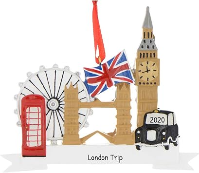 Personalized London Ornament 2026 - London Phone Booth Ornament England Ornaments for Christmas Tree Souvenirs Gifts Decor Christmas Ornaments by Elves