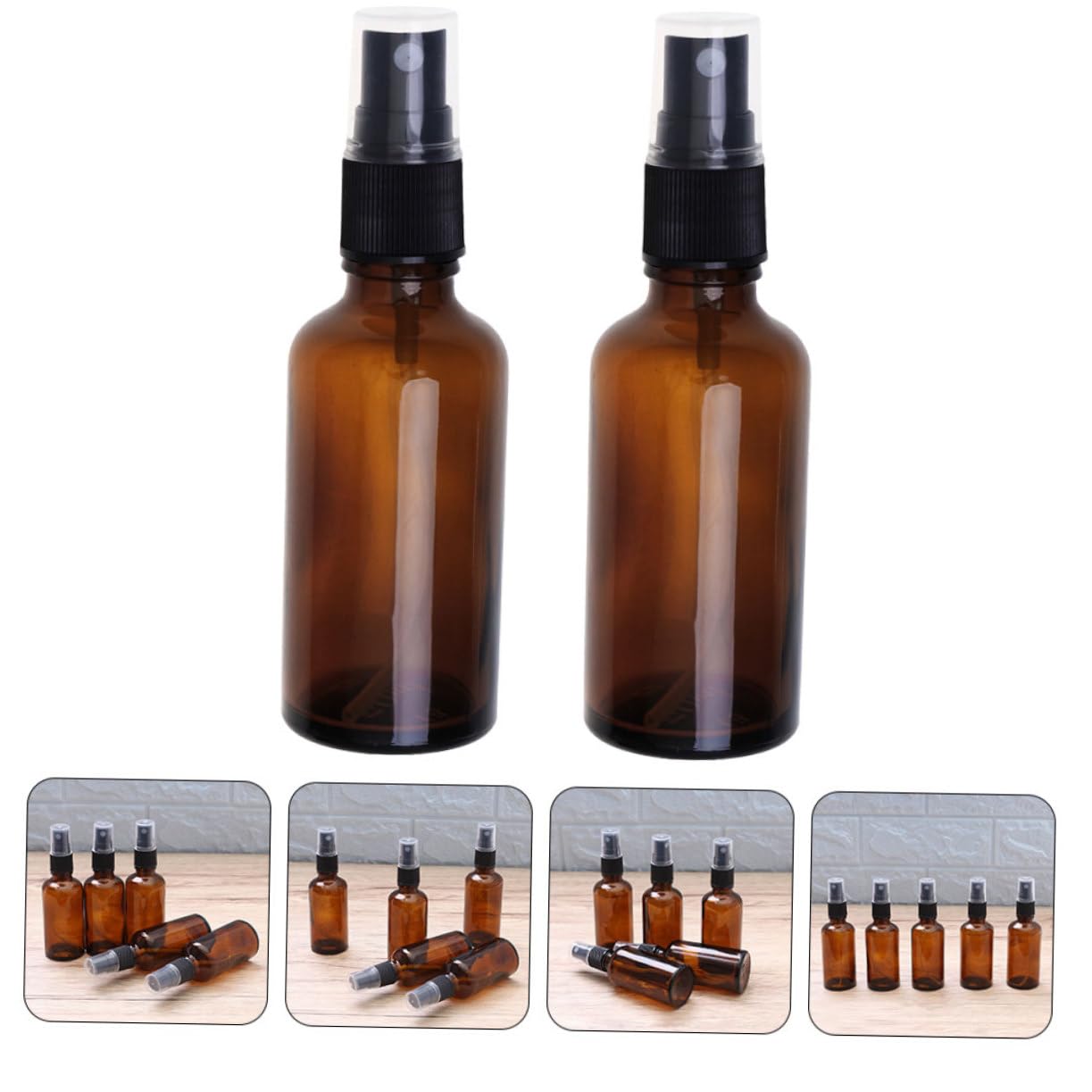Ipetboom Boccette Spray Ricaricabili in Vetro Ambrato 100ml, 10 Pezzi, per Profumo e Acqua, Portatili, per Viaggio e Zaino