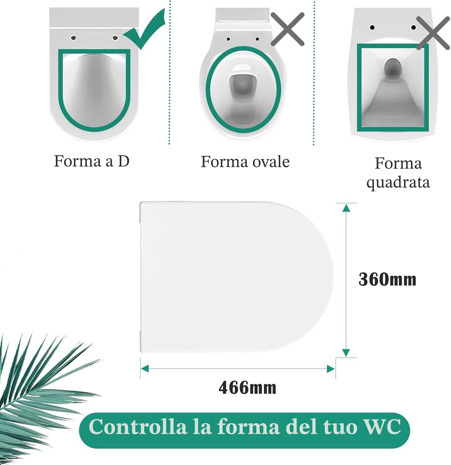 STOREMIC Tavoletta wc, Sedile WC con chiusura in morbido, a forma di D, con chiusura a scatto, con cerniere regolabili a 360°, a forma di D