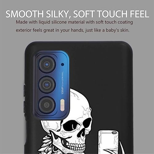 Miniatura 4 de Compatible con Motorola Moto Edge 2021Edge 5G UW Skull Case, diseño divertido de esqueleto de selfie para Moto Case Niñas Niños, Funda de silicona