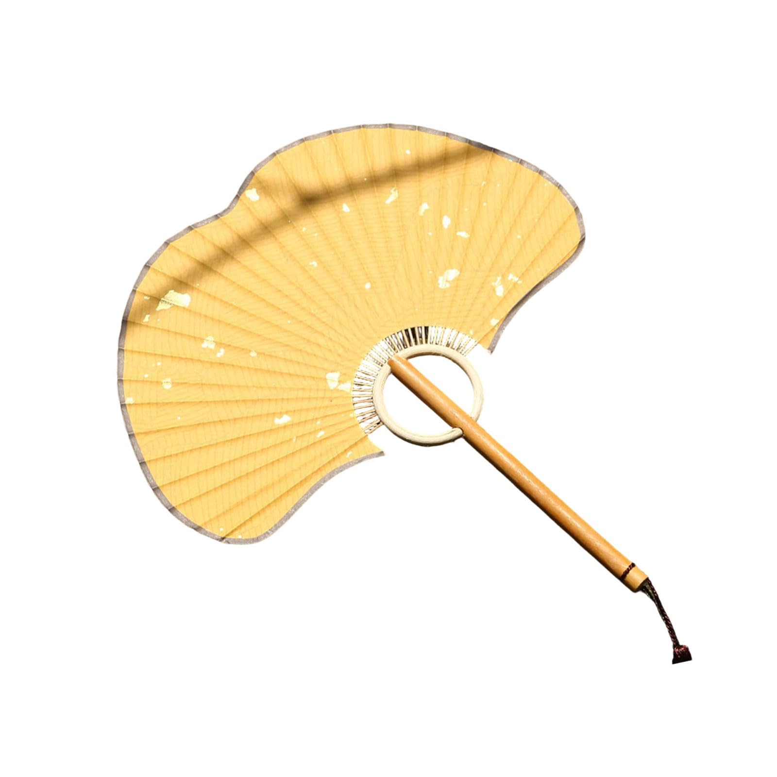 Coolhood Women's B Ginkgos Rice Paper Fan Chinese Styles Hand Fan Handheld Cooling Coplay Costumes Accessories Ancient Hand For Handheld Cooling