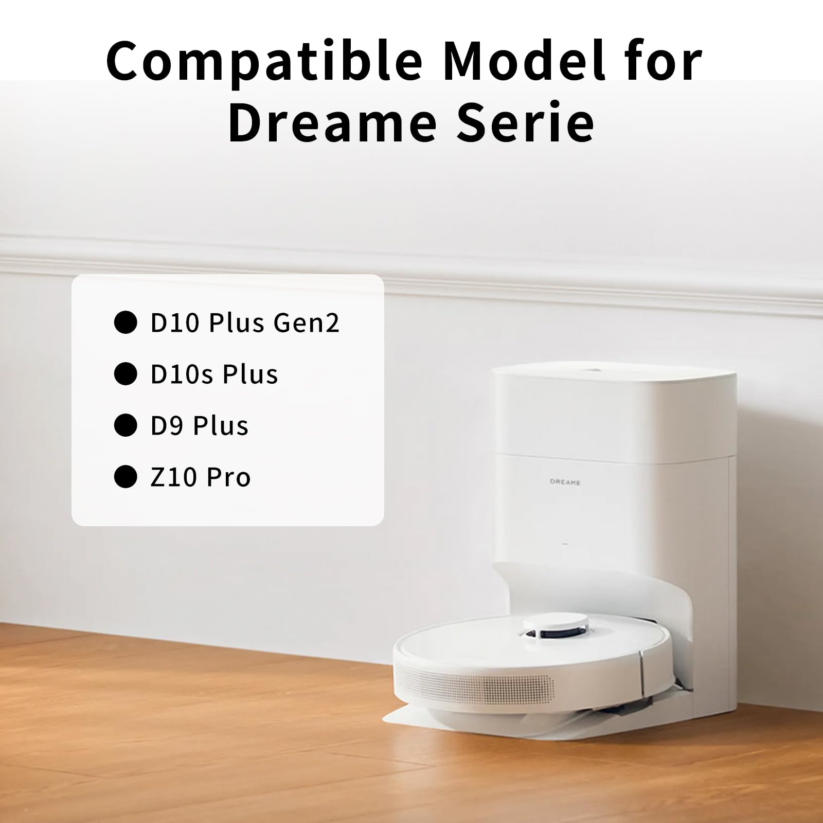 PeakLife 4 Paños para Dreame D10 Plus Gen 2, Mopas de Recambio para D10s Plus, D9 Plus, Z10 Pro, Repuestos Lavables y Reutilizables Compatibles con Robot Aspirador