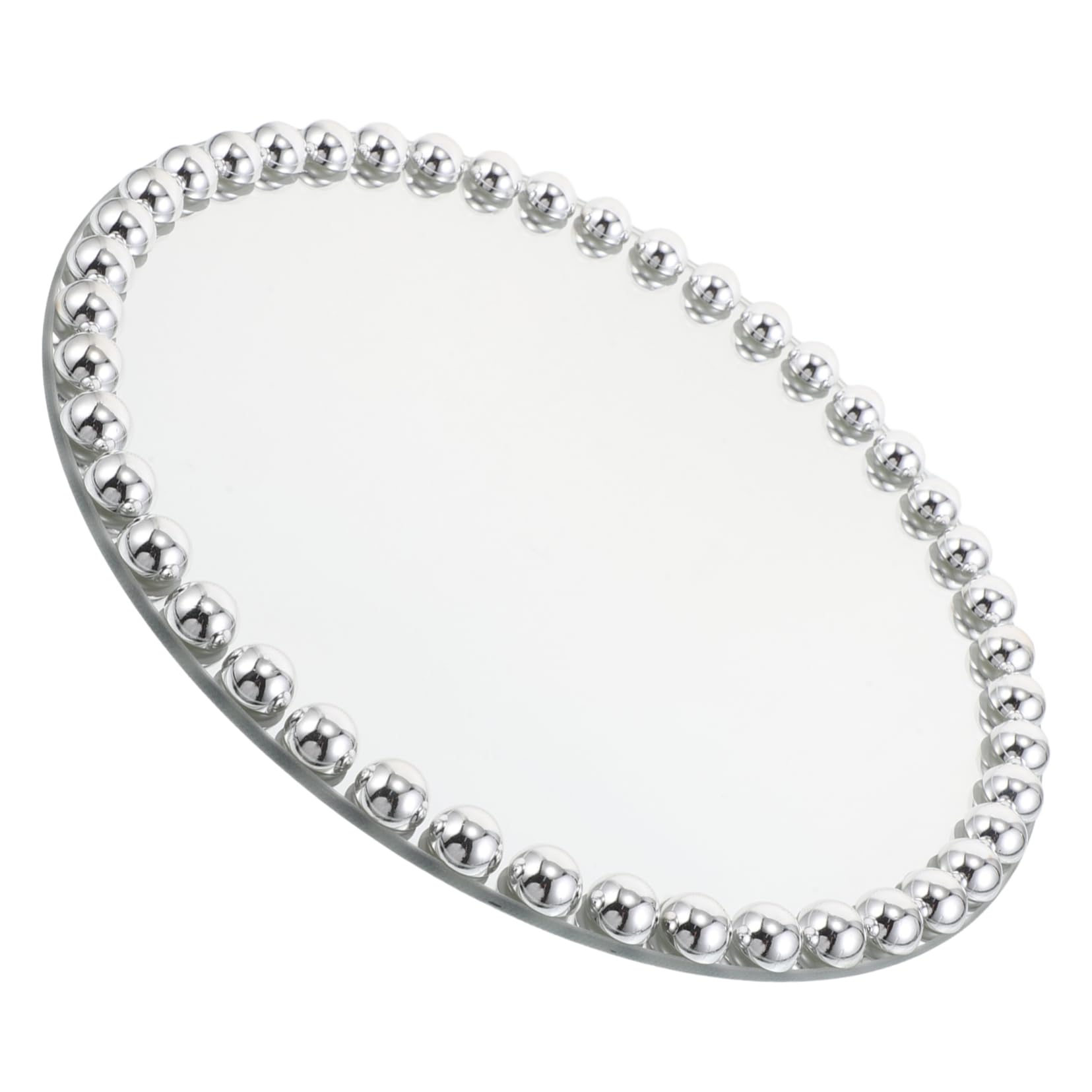 Vassoio Decorativo Multifunzionale Rotondo in Vetro Argento Raffinato | Vassoio Decorativo Vintage, Vassoio Profumi Rotondo in Vetro, per Camera da Letto e Catering Professionale