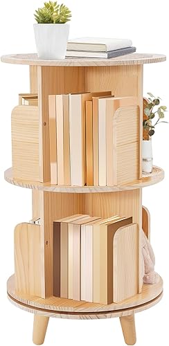 LyeXD Estantería estrecha de 2 niveles de 360, estantería de pie, organizador giratorio multifuncional, estante de almacenamiento pequeño para