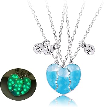 CERSLIMO Best Friend Necklace - Matching Heart Friendship Necklace for 2 Girls, Kids' Birthday &